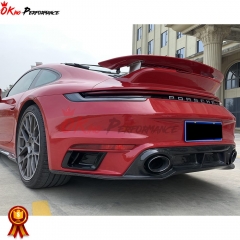 Dry Carbon Fiber With Full Primer Rear Bumper with diffuser For Porsche 911 992 2019-2023