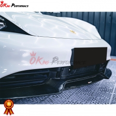 CMST Style Carbon Fiber Front Lip For Porsche Taycan Turbo S 2019-2020