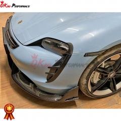 Mansory Style Dry Carbon Fiber Front Lip For Porsche Taycan Turbo S 2019-2020