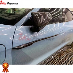 Mansory Style Dry Carbon Fiber Front Door Trim For Porsche Taycan Turbo 2019-2020