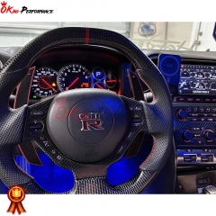 Customize Carbon Fiber Steering Wheel With Center Trim Cover (perforated leather) For Nissan R35 GTR 2008-2016