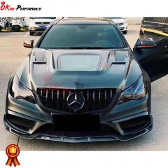 C Style Carbon Fiber & Transparent Glass Hood For Mercedes Benz E-Class W207 Coupe 2009-2016