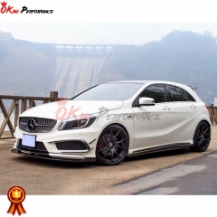 RevoZport Style Carbon Fiber Side Skirt For Mercedes-Benz A-class W176 A250 A260 A45 AMG 2013-2018