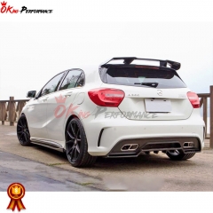 RevoZport Style Carbon Fiber Rear Diffuser (With Exhaust Tips) For Mercedes-Benz A-class W176 A250 A260 A45 AMG 2013-2015