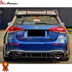 PakTechz Style Dry Carbon Fiber Rear Diffuser With Splitter For Mercedes Benz A-CLASS W177 A35 A45 2018-2020