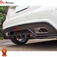 RevoZport Style Carbon Fiber Rear Diffuser (With Exhaust Tips) For Mercedes-Benz A-class W176 A250 A260 A45 AMG 2013-2015