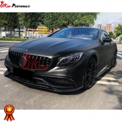 OEM Style Carbon Fiber Front Middle Bar Patch For Mercedes Benz C217 W217 S63 S65 AMG Coupe 2014-2020