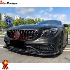 OEM Style Carbon Fiber Front Middle Bar Patch For Mercedes Benz C217 W217 S63 S65 AMG Coupe 2014-2020