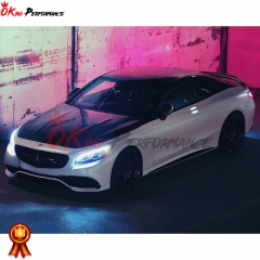 OEM Style Carbon Fiber Hood For Mercedes Benz C217 W217 S63 S65 AMG Coupe 2014-2020