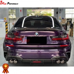 TAKD Style Dry Carbon Fiber Rear Bumper Splitter For BMW 3 Series G20 2019-2022