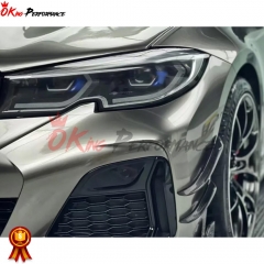 TAKD Style Dry Carbon Fiber Front Canards For BMW 3 Series G20 2019-2022