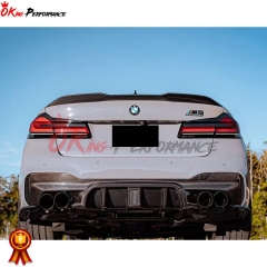 Dry Carbon Fiber Rear Diffuser With LED Light For BMW 5 Series F90 M5 2017-2023