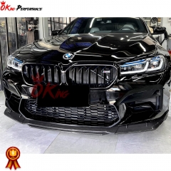 MT Style Dry Carbon Fiber Front Lip For BMW 5 Series F90 M5 LCI 2020-2023