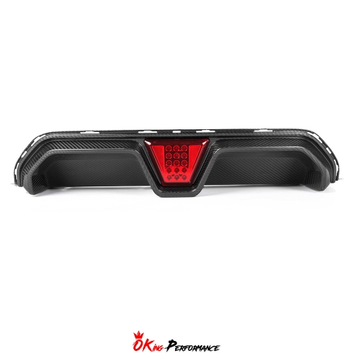 CS Style Dry Carbon Fiber Rear Diffuser With LED Brake Light For BMW 5 Series F90 M5 2017-2023