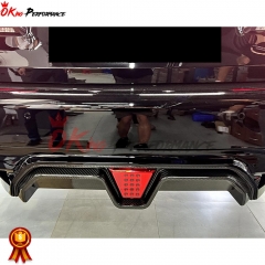 CS Style Dry Carbon Fiber Rear Diffuser With LED Brake Light For BMW 5 Series F90 M5 2017-2023