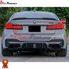 Dry Carbon Fiber Rear Diffuser With LED Light For BMW 5 Series F90 M5 2017-2023