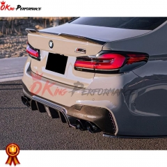 Dry Carbon Fiber Rear Diffuser With LED Light For BMW 5 Series F90 M5 2017-2023