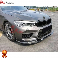 3D Style Dry Carbon Fiber Front Lip For BMW 5 Series G30 G38 2017-2019