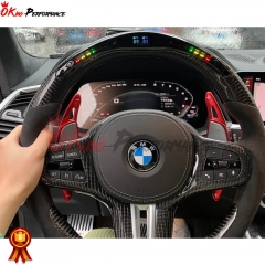 Carbon Fiber Steering Wheel With LED Light For BMW 5 Series G30 G38