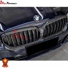 Dry Carbon Fiber Single Slat Grille For BMW 5 Series G30 G38 LCI F90 M5 2020-2023