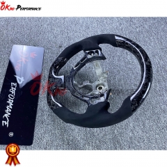 Customize Forged Carbon Fiber Alcantara Steering Wheel With Center Trim Cover For Nissan R35 GTR 2008-2016