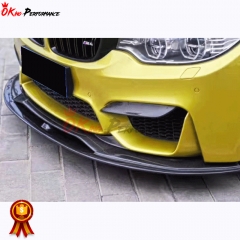 PSM Style Carbon Fiber Front Lip With Under Lip For BMW M3 M4 F80 F82 2014-2020