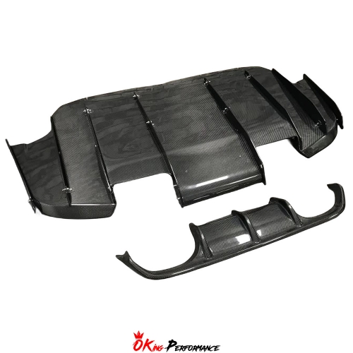 Varis Style Carbon Fiber Rear Diffuser Underboard With Lip For BMW M3 M4 F80 F82 F83 2014-2020