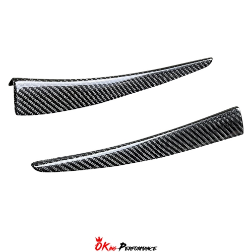 AT Style Carbon Fiber Front Bumper Canards For BMW M3 M4 F80 F82 F83 2014-2020