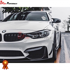 AT Style Carbon Fiber Front Bumper Canards For BMW M3 M4 F80 F82 F83 2014-2020