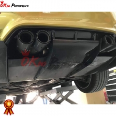 Varis Style Carbon Fiber Rear Diffuser Underboard With Lip For BMW M3 M4 F80 F82 F83 2014-2020