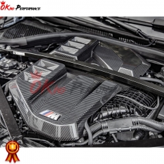 OEM Style Dry Carbon Fiber Engine Cover For BMW G80 M3 G82 M4 2020-2024