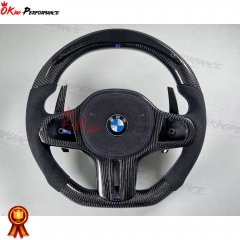 Carbon Fiber Steering Wheel Replacement Center Trim Cover For BMW G82 M4 G80 M3 2020-2024