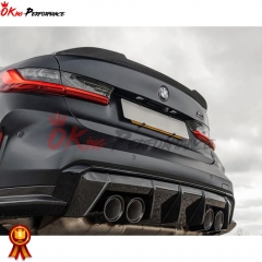CS Style Dry Carbon Fiber Trunk Spoiler Rear Wing For BMW G80 M3 2020-2024