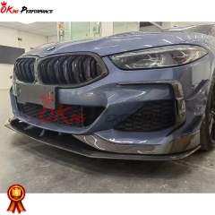 AC Style Carbon Fiber Front Lip For BMW 8 Series G14 G15 G16 2018-2022