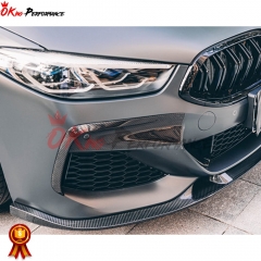 Carbon Fiber Front Bumper Vent Cover Trims For BMW 8 Series G14 G15 2018-2022