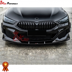 TAKD Style Dry Carbon Fiber Front Bumper Canards For BMW 8 Series G14 G15 G16 2018-2022