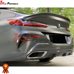 3D Style Dry Carbon Fiber Trunk Spoiler Rear Wing For BMW 8 Series G14 G15 G16 2018-2022