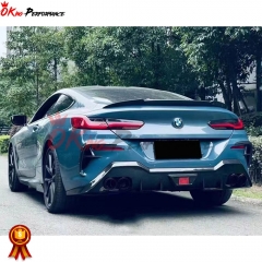 V Style Dry Carbon Fiber Trunk Spoiler Rear Wing For BMW 8 Series G14 G15 G16 2018-2022