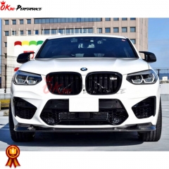 3D Style Dry Carbon Fiber Front Lip For BMW F97 X3M F98 X4M 2019-2021