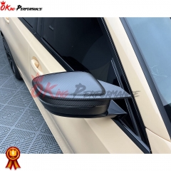 M4 Style Dry Carbon Fiber Replacement Mirror Cover For BMW 8 Series G14 G15 G16 2018-2022