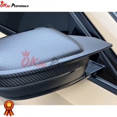 M4 Style Dry Carbon Fiber Replacement Mirror Cover For BMW 8 Series G14 G15 G16 2018-2022