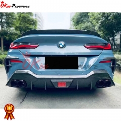 V Style Dry Carbon Fiber Trunk Spoiler Rear Wing For BMW 8 Series G14 G15 G16 2018-2022