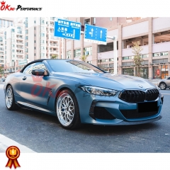 X Style Dry Carbon Fiber Front Canards For BMW 8 Series G14 G15 G16 2018-2022