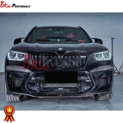 Karbel Style Dry Carbon Fiber Fog Light Cover Trims For BMW F97 X3M F98 X4M 2019-2021