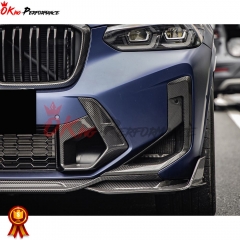 SQ Style Dry Carbon Fiber Front Vent Cover Trims For BMW F97 X3M F98 X4M LCI 2022-2024