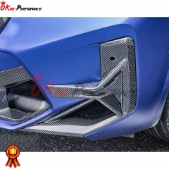 SQ Style Dry Carbon Fiber Front Bumper Canards For BMW F97 X3M F98 X4M LCI 2022-2024