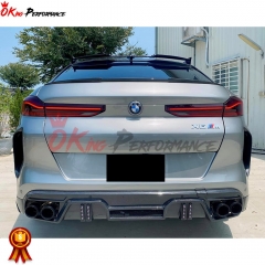 LD Style Carbon Fiber Rear Bumper Canards For BMW F96 X6M 2019-2023