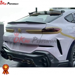 LD Style Carbon Fiber Trunk Spoiler Rear Wing For BMW X6 G06 2019-2023