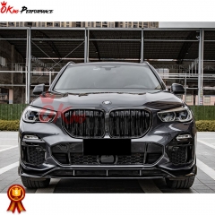 Double Slat Style Dry Carbon Fiber Front Grille For BMW X5 G05 2019-2023