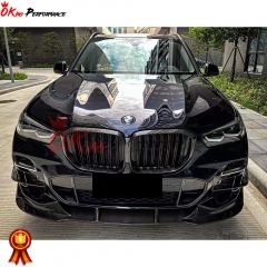 TAKD Style Dry Carbon Fiber Front Bumper Air Intake Vent Cover Trim For BMW X5 G05 2019-2023